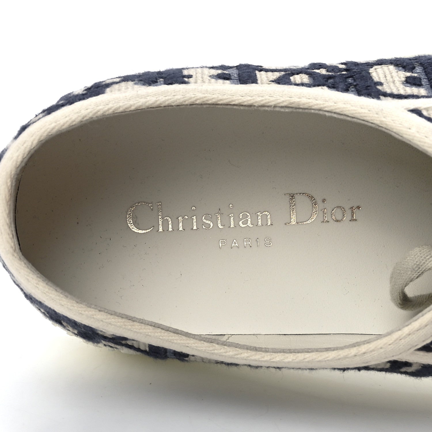 Christian Dior Canvas Oblique Womens Walk'N'Dior Low Top Sneakers 39 Deep Blue 7 of 8