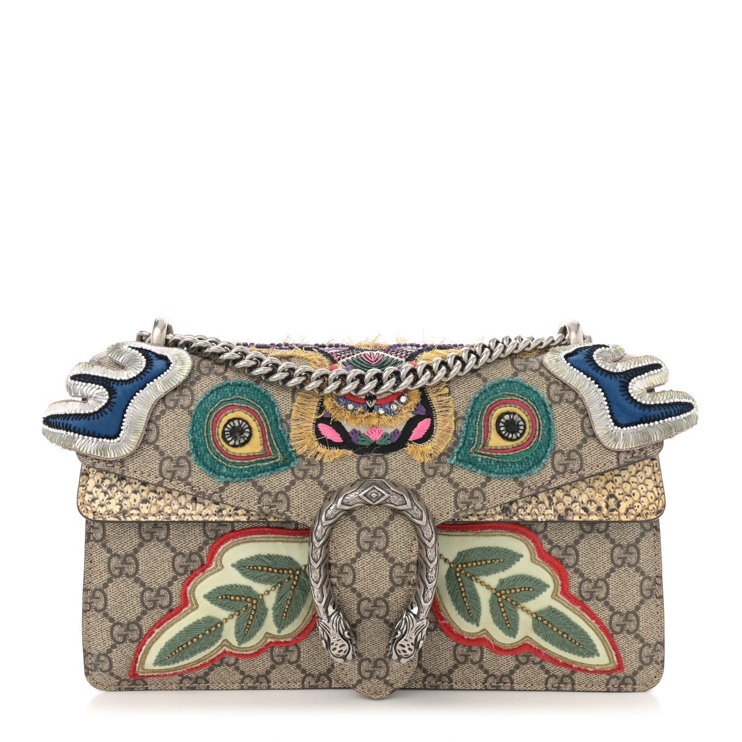 Gucci GG Supreme Monogram Snakeskin Embroidered Small Dionysus Shoulder Bag 1 of 13