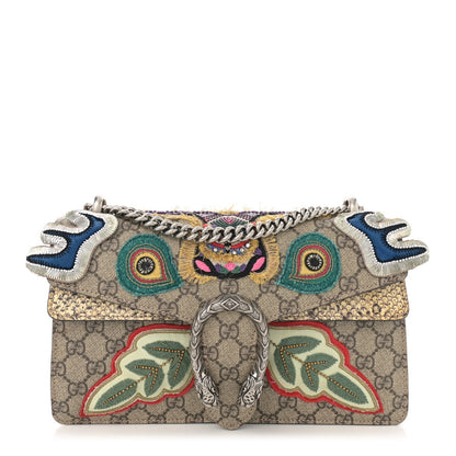Gucci GG Supreme Monogram Snakeskin Embroidered Small Dionysus Shoulder Bag 1 of 13