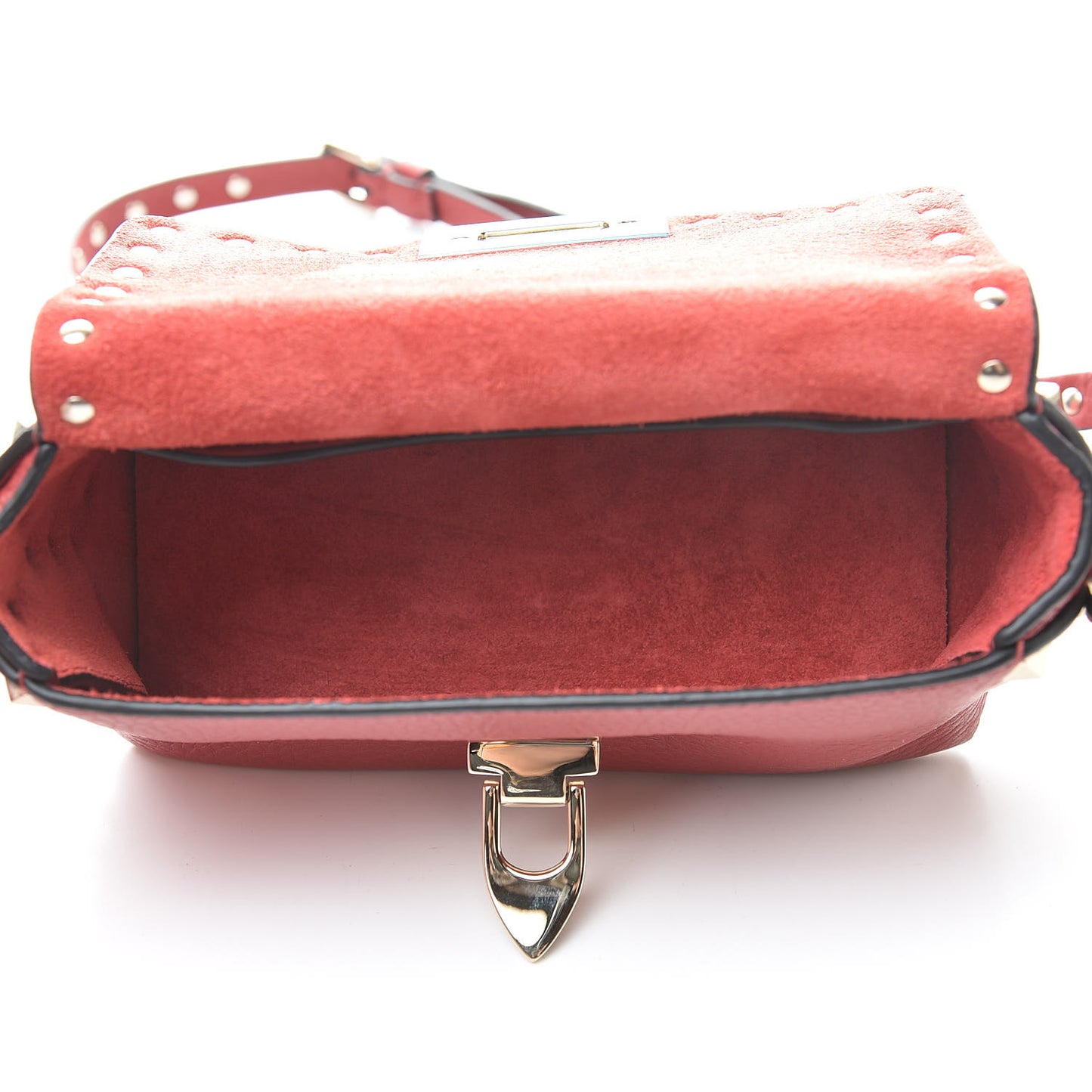Pebbled Calfskin Mini Rockstud Crossbody Bag Rosso Valentino