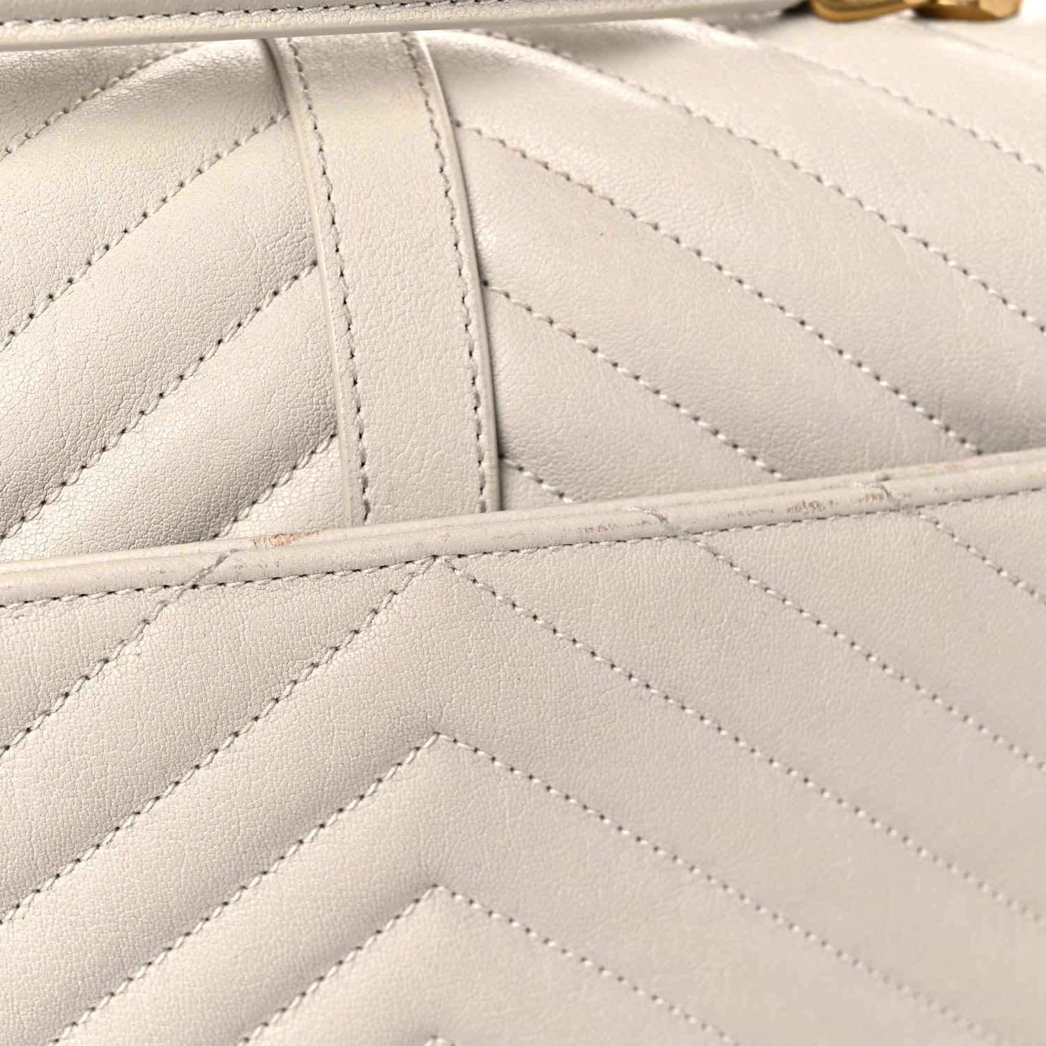 Saint Laurent Sheepskin Matelasse Chevron Monogram Medium College Bag Crema Soft 20 of 22