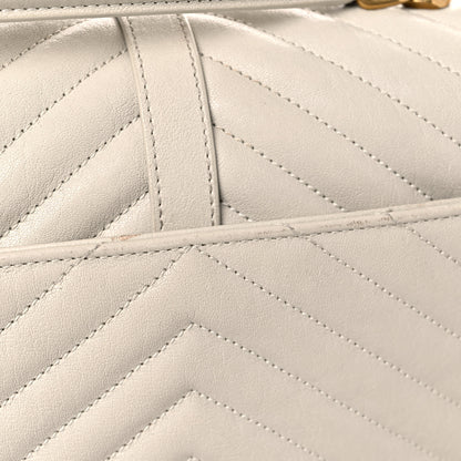 Saint Laurent Sheepskin Matelasse Chevron Monogram Medium College Bag Crema Soft 20 of 22