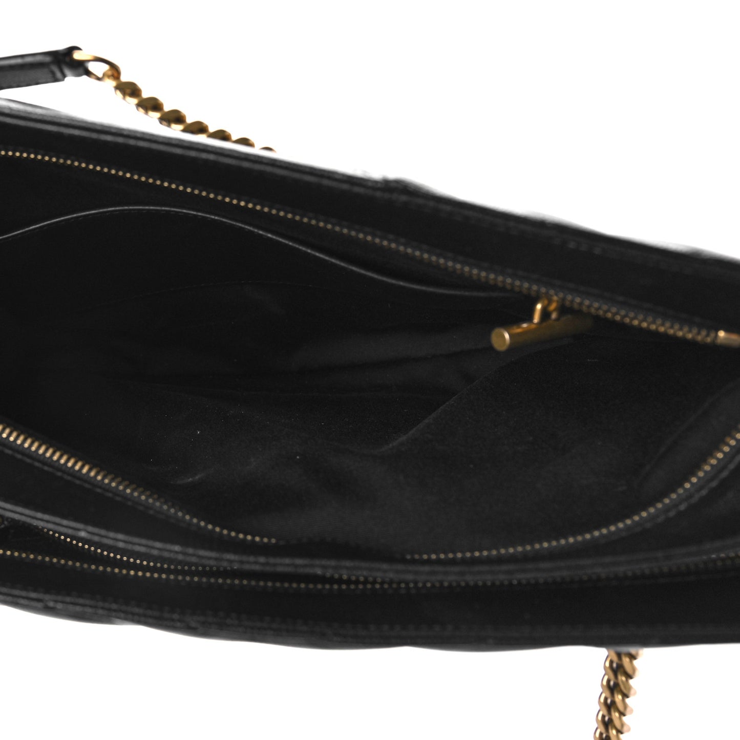 Grain De Poudre Matelasse Chevron Medium Tribeca Shopping Bag Black
