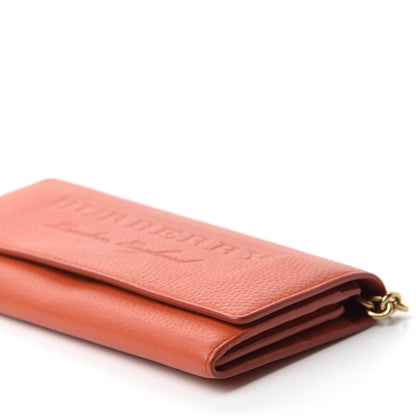 Burberry Calfskin Logo Embossed Chain Wallet Orange 7 of 11
