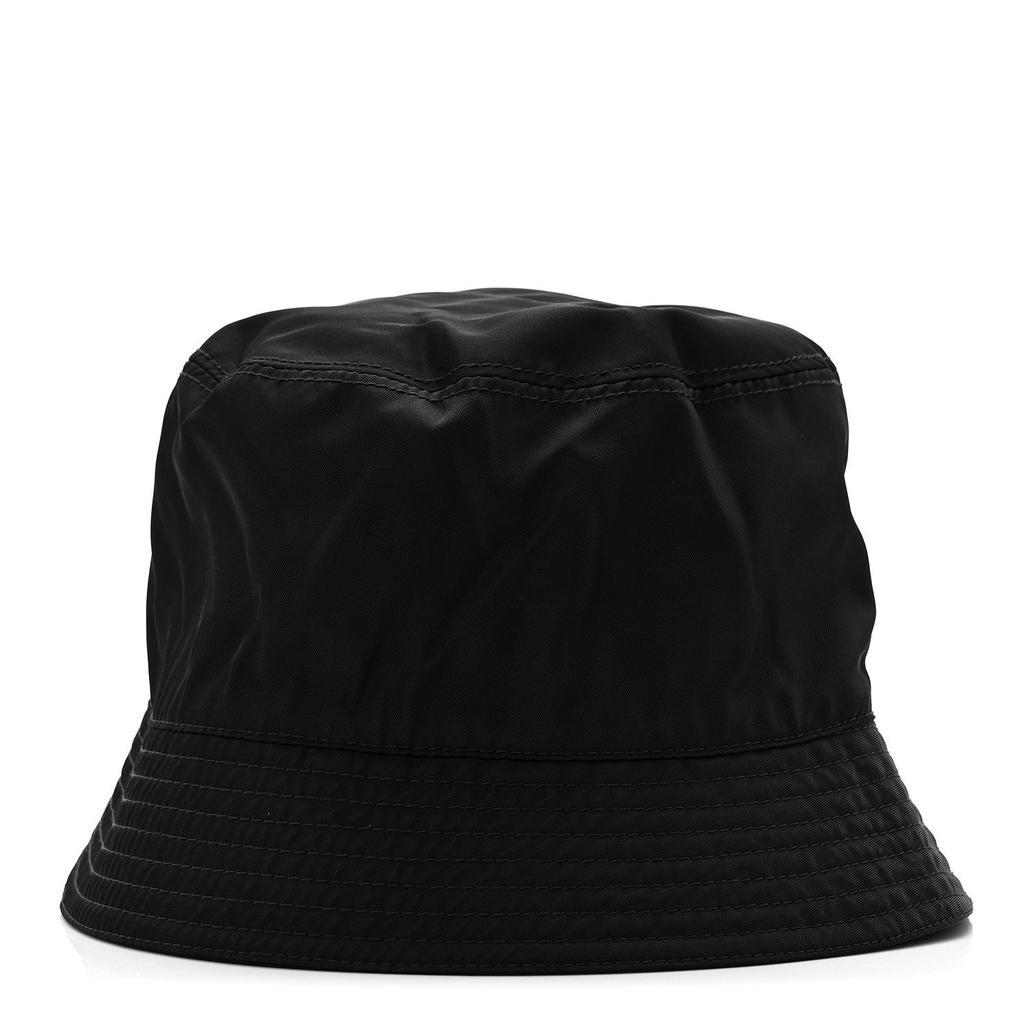 Prada Re-Nylon Metal Triangle Logo Womens Bucket Hat M Black 5 of 8