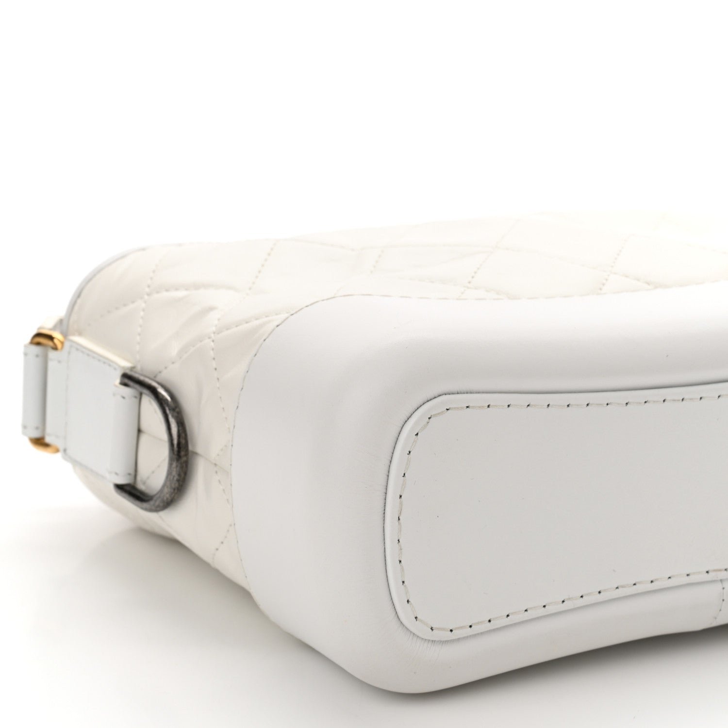 Chanel Aged Calfskin Quilted Small Gabrielle Hobo White 8 of 9