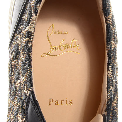 Christian Louboutin Calfskin Paille Leopard Louis Junior Mens Flat Sneakers 44 Black Beige 8 of 8