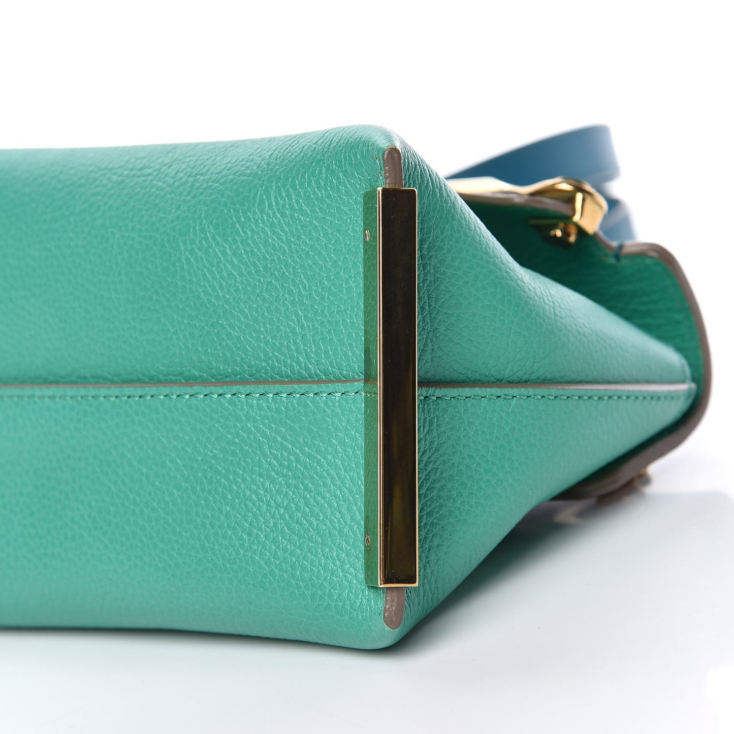 Calfskin Mini Clare Shoulder Bag Green Turquoise