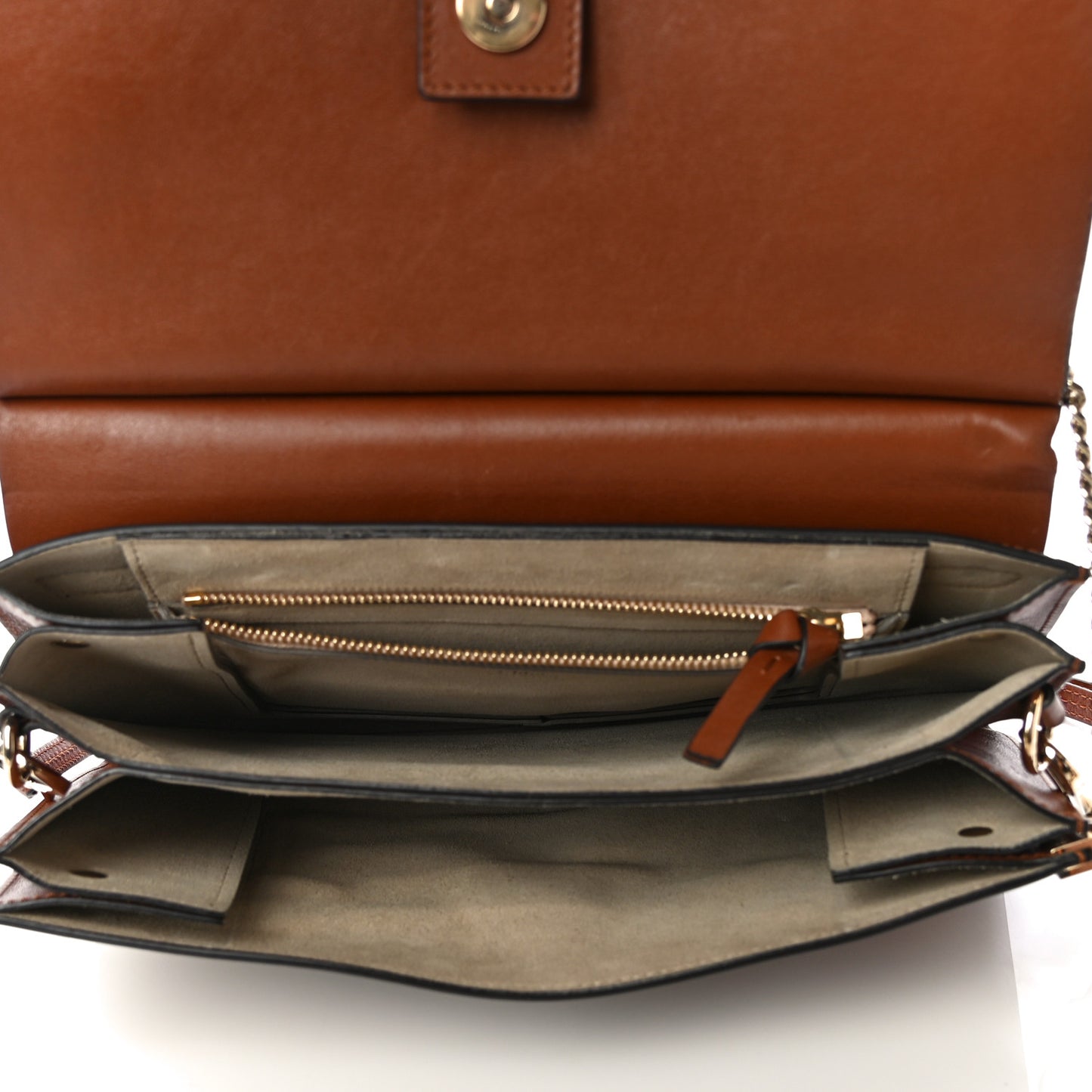 Suede Calfskin Medium Faye Shoulder Bag Tobacco
