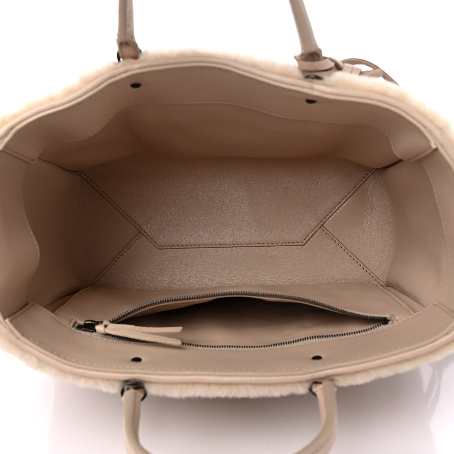 Balenciaga Merino Wool Papier A6 Zip Around Tote Beige Tapioca 6 of 9