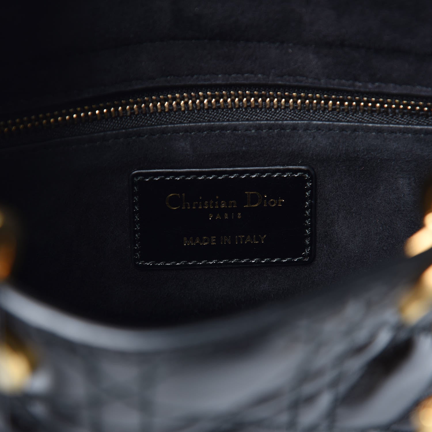 Christian Dior Crinkled Patent Cannage Small Lucky Badges My Lady Dior Black 6 of 11