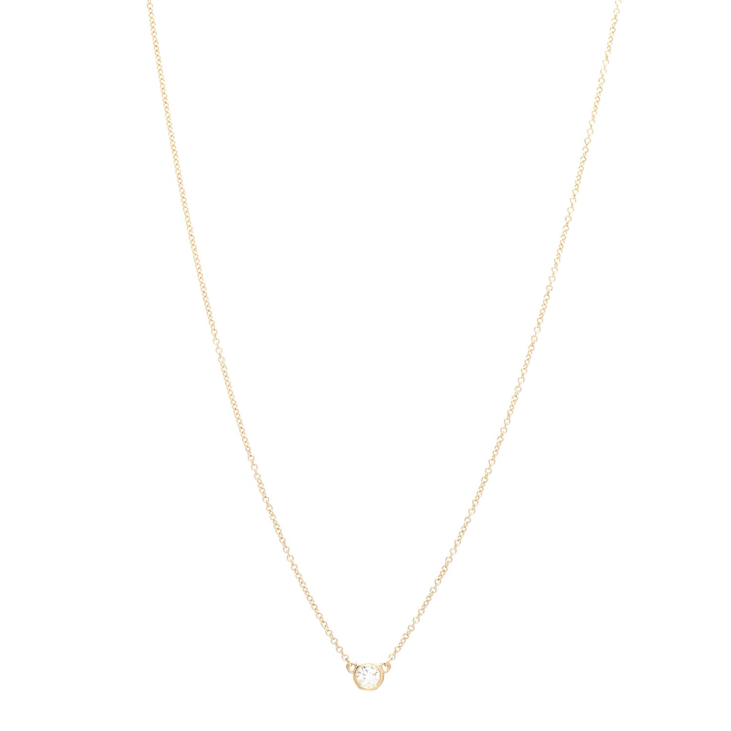18K Yellow Gold Diamond .15ct Elsa Peretti Diamonds by the Yard Pendant Necklace