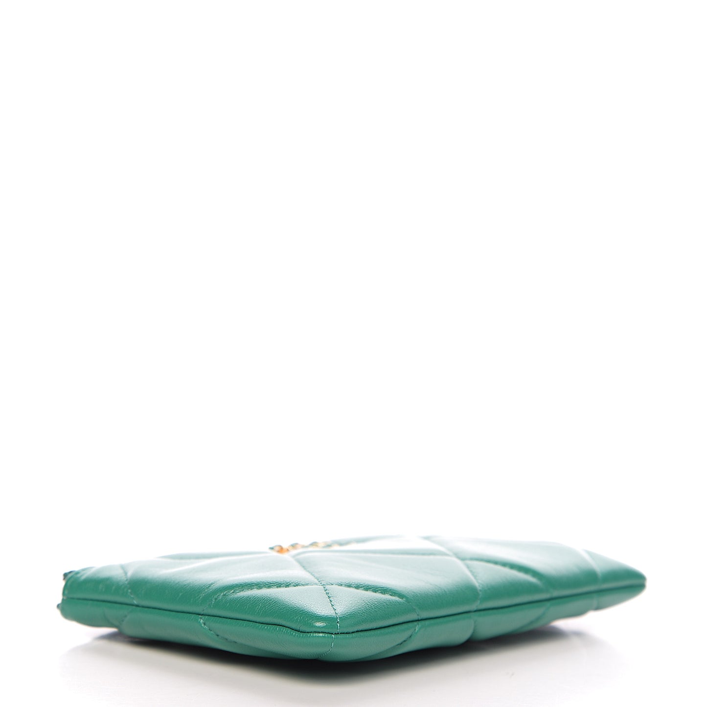 Goatskin Quilted 19 Cosmetic Case Green