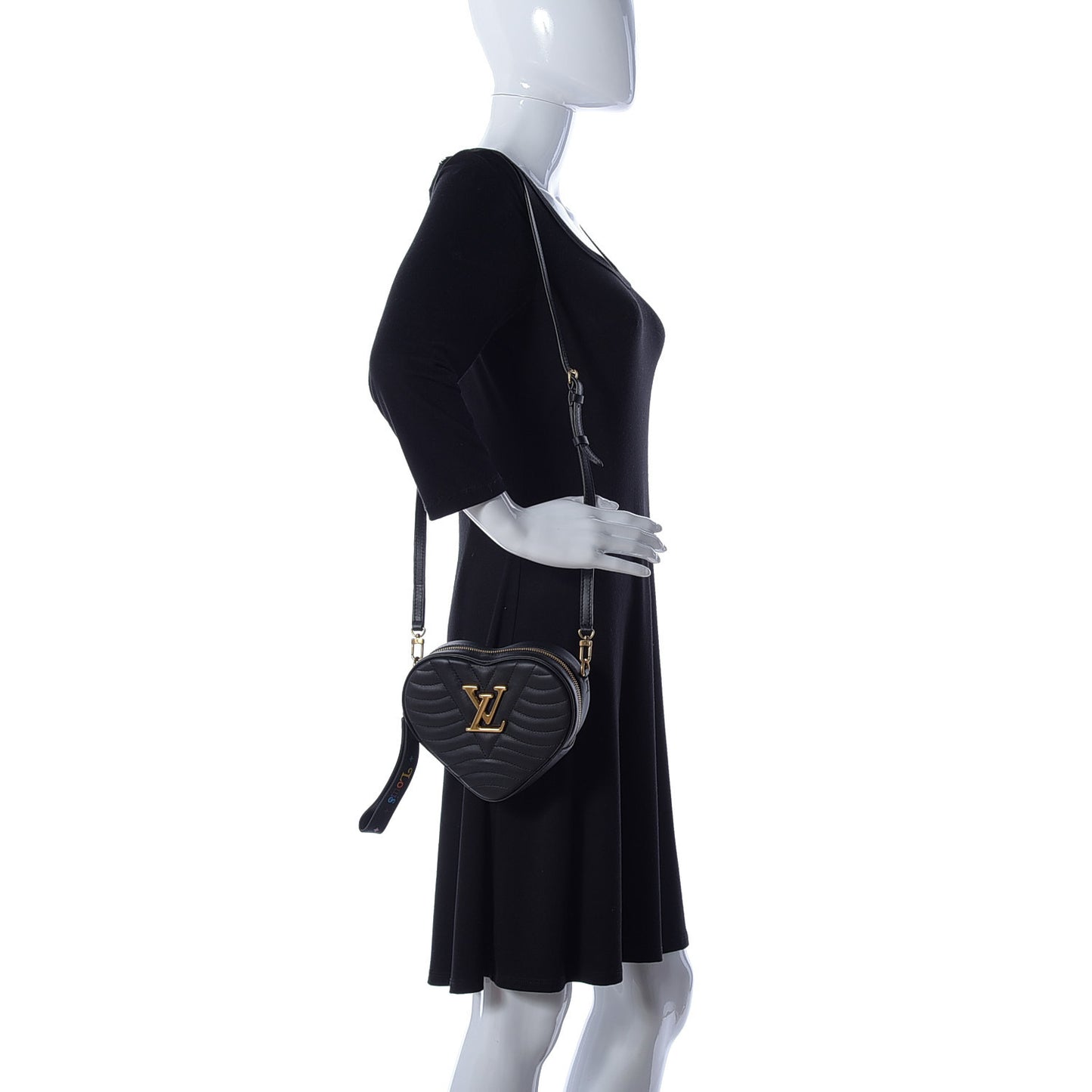 Calfskin New Wave Heart Bag Black