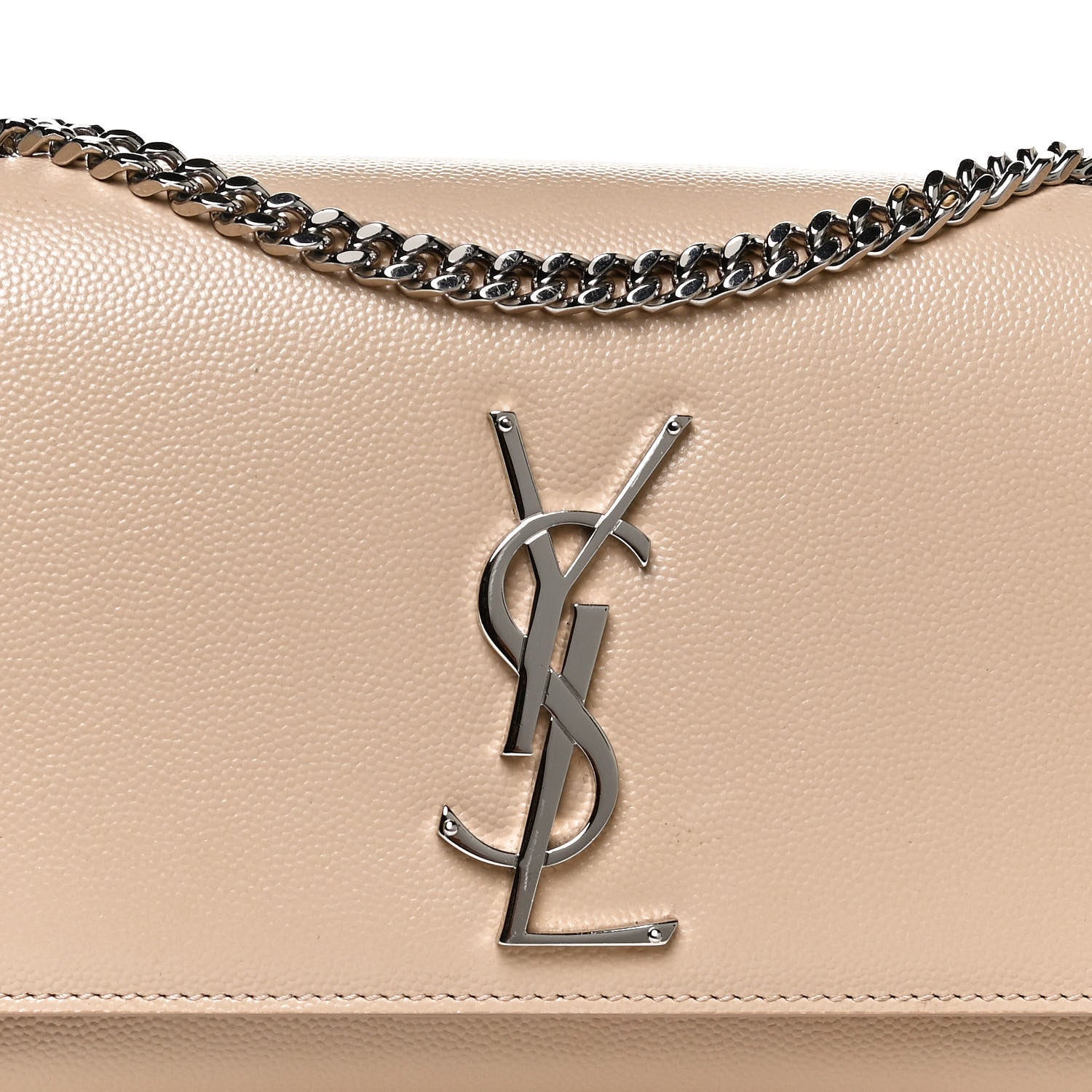 Saint Laurent Grain De Poudre Small Monogram Kate Satchel Nude Powder 8 of 10