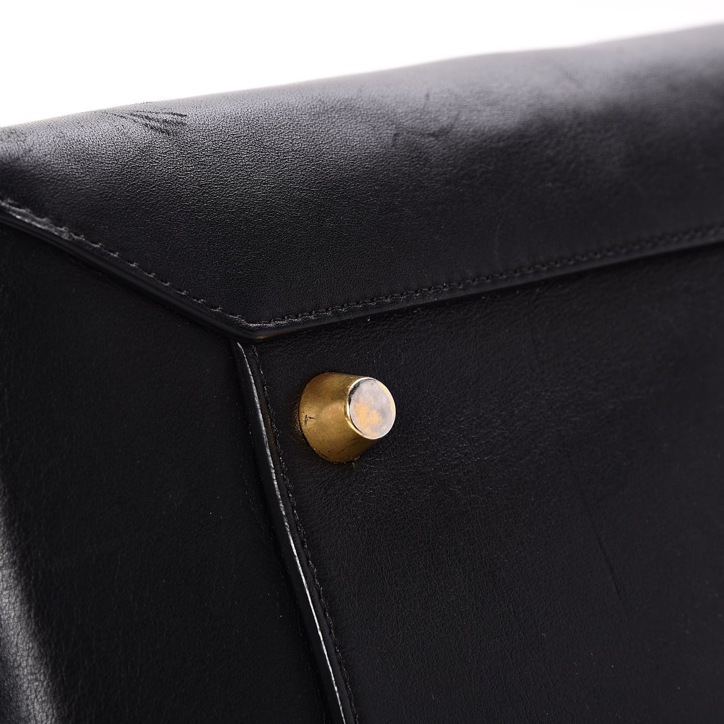Smooth Calfskin Large Bi-Color Belt Bag Black