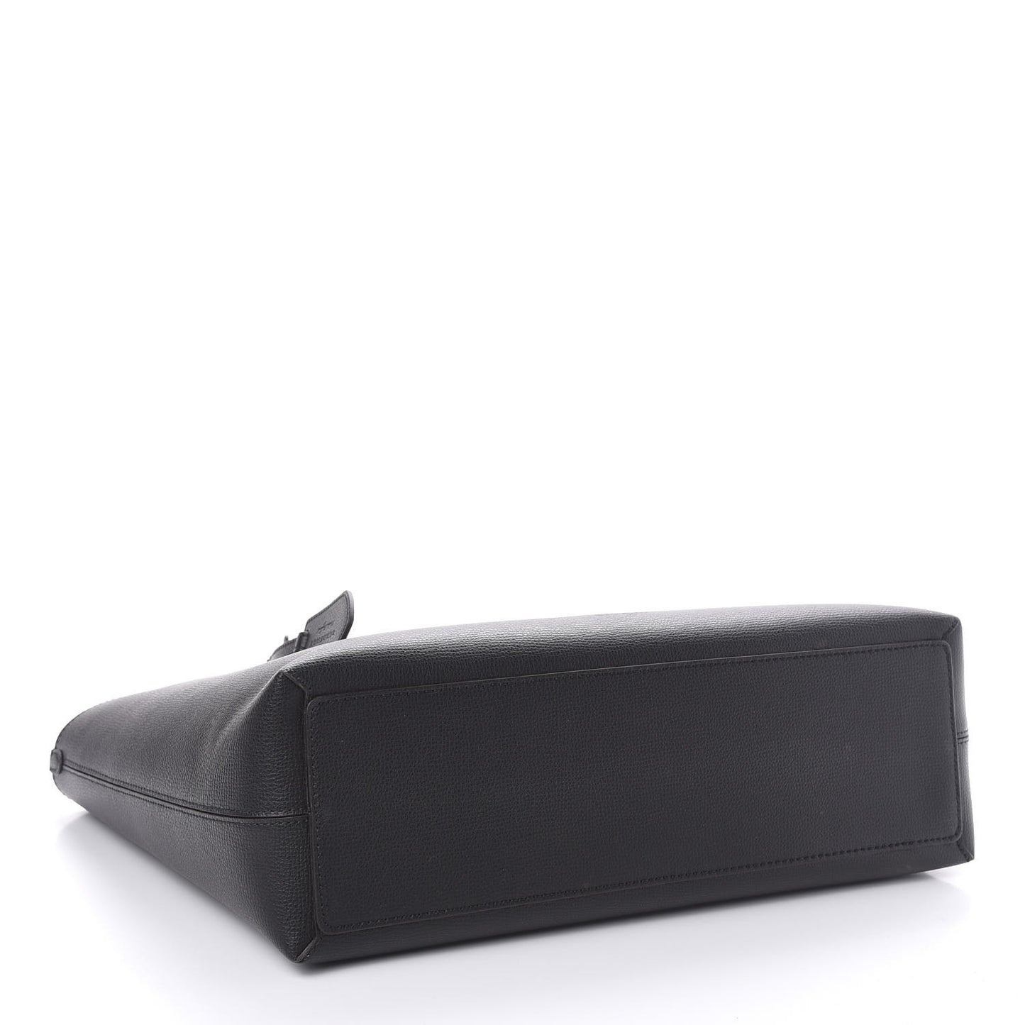 Grainy Calfskin Haymarket Check Medium Reversible Tote Black