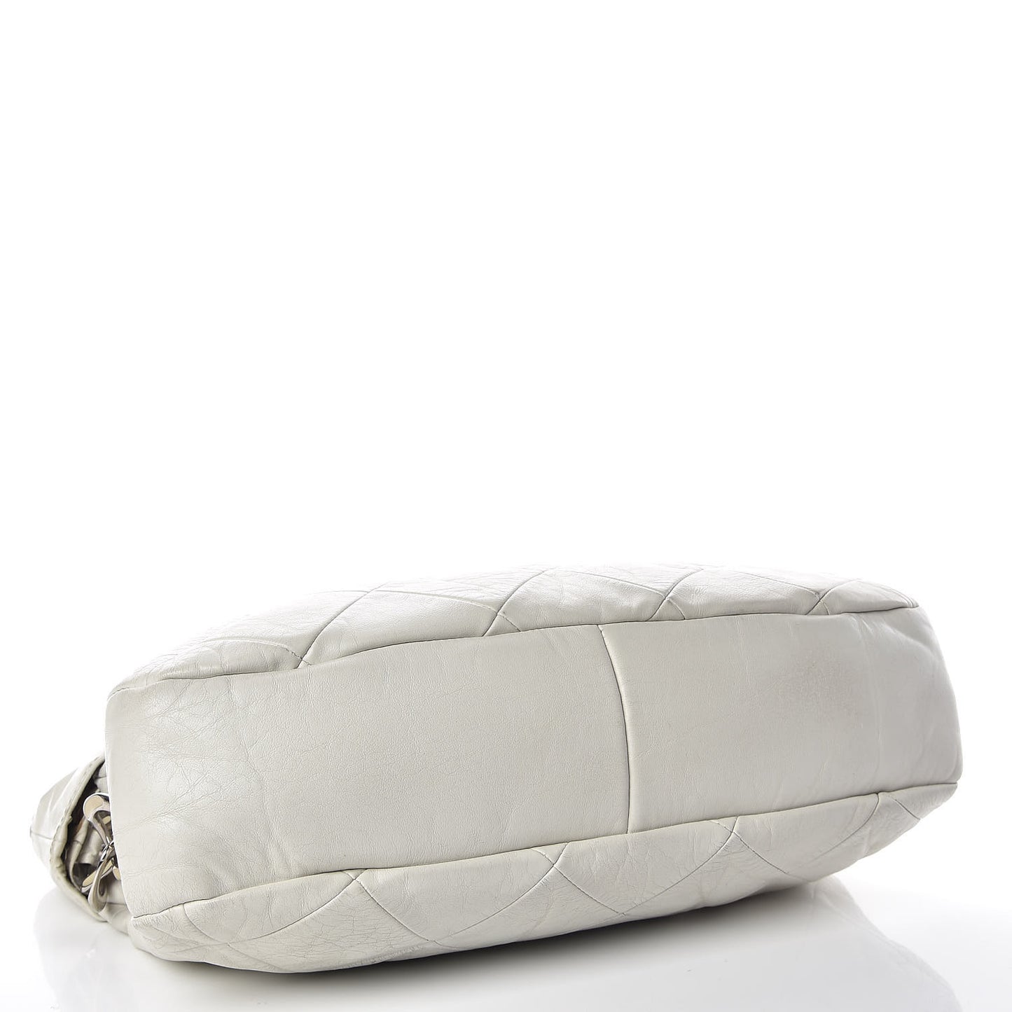 Calfskin Quilted Chain Hobo White