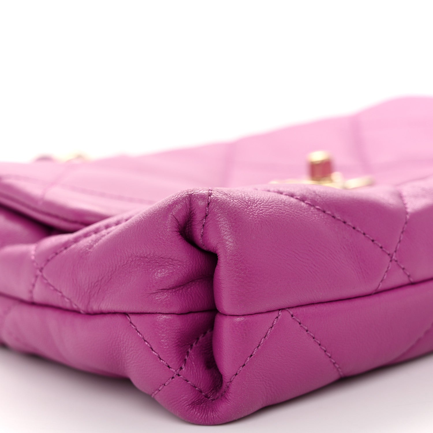 Chanel Lambskin Quilted Small Logo Strap Flap Purple 9 of 10
