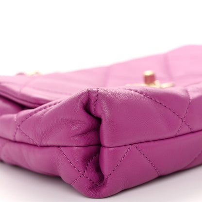 Chanel Lambskin Quilted Small Logo Strap Flap Purple 9 of 10