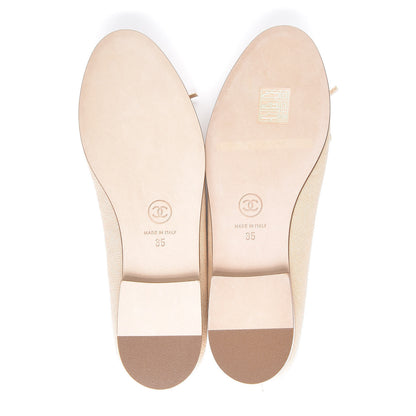 Chanel Iridescent Caviar Ballerina Flats 35 Beige 6 of 9