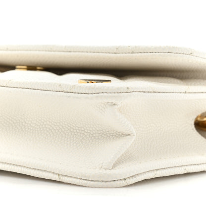 Chanel Caviar Quilted Enamel Coco Casino Flap Phone Holder With Chain White 10 of 15