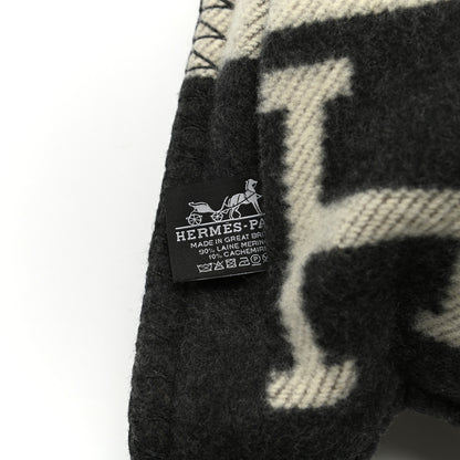 Hermes Wool Cashmere Avalon Pillow PM Ecru Gris Fonce 3 of 4