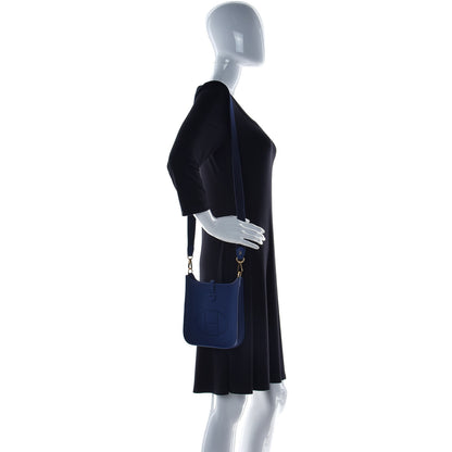Hermes Taurillon Clemence Amazone Evelyne TPM Blue Saphir Blue Indigo 2 of 12