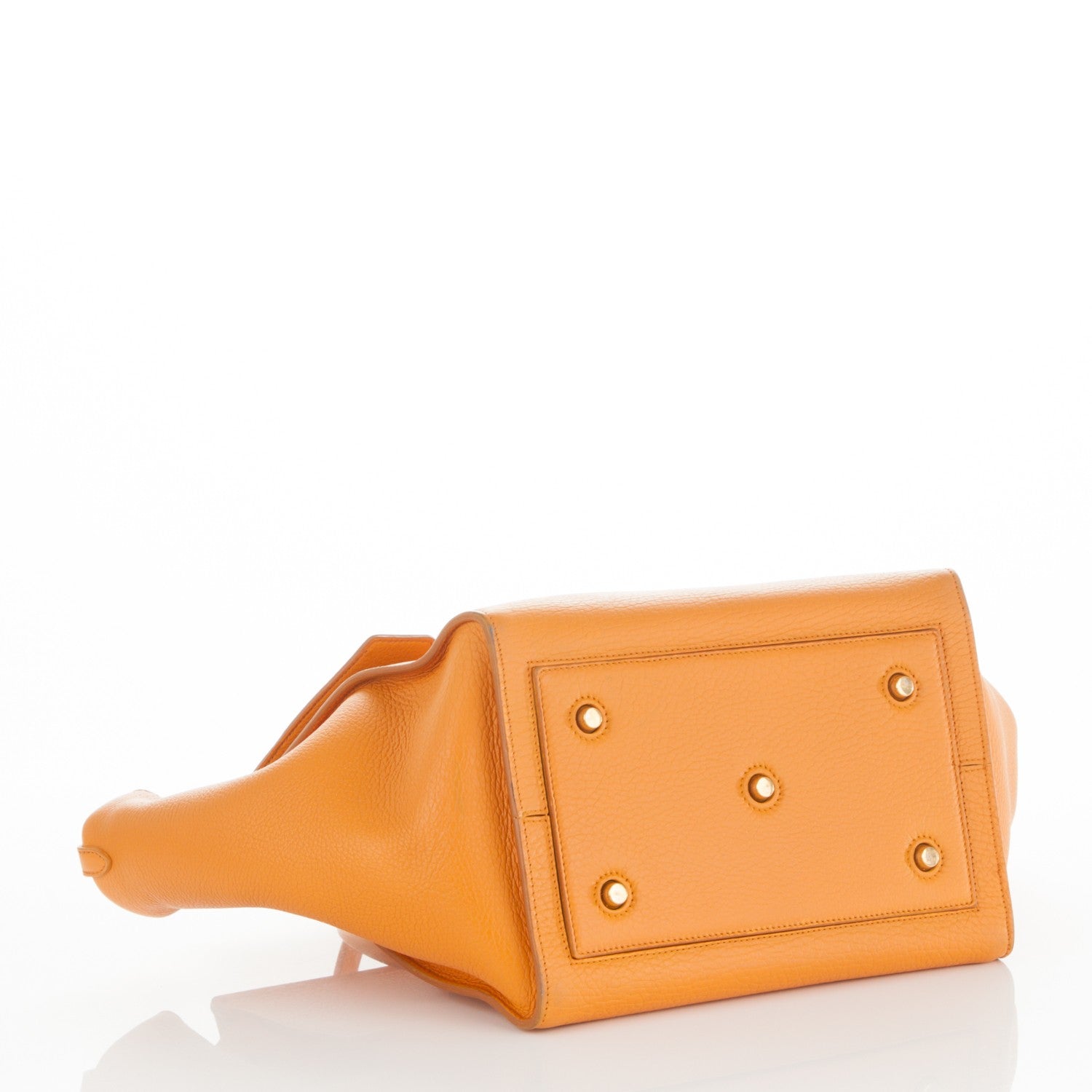 Celine Crisped Calfskin Small Tie Knot Tote Saffron 4 of 8