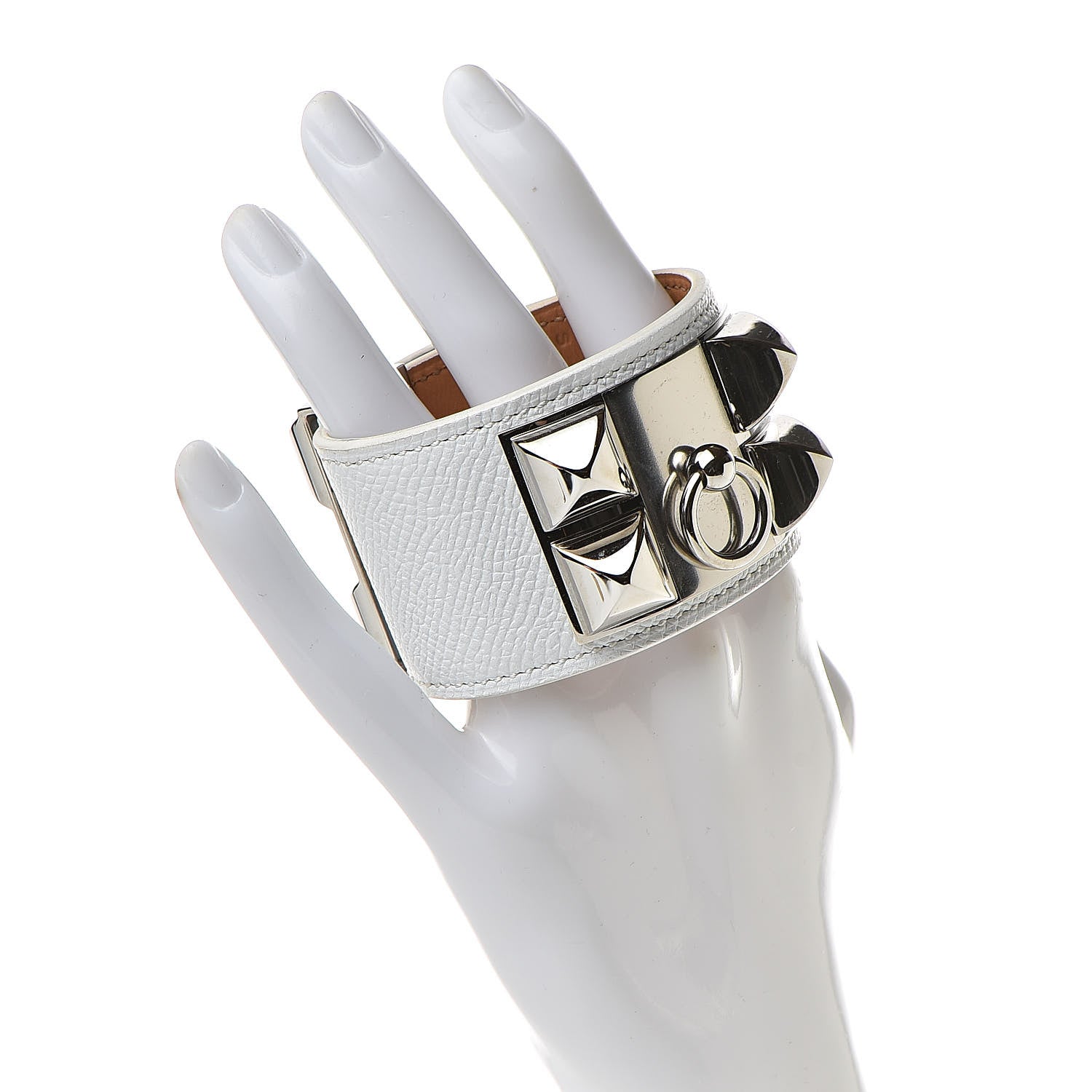 Hermes Epsom Collier de Chien CDC Bracelet S White 2 of 9