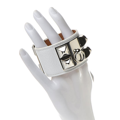 Hermes Epsom Collier de Chien CDC Bracelet S White 2 of 9