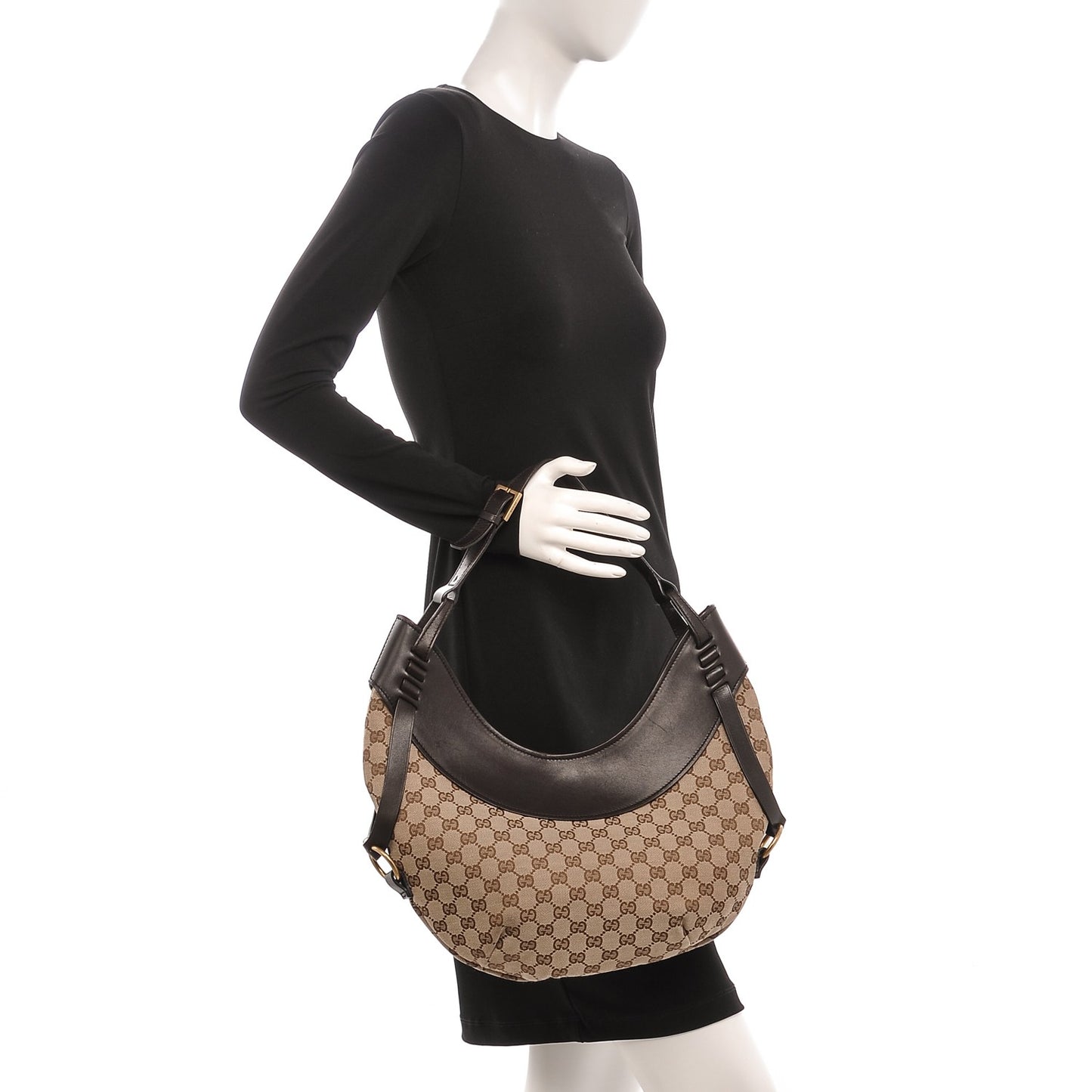 Monogram Half Moon Hobo Dark Brown