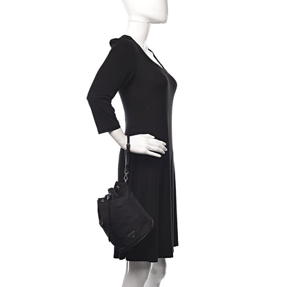 Prada Saffiano Tessuto Nylon Vela Bucket Wristlet Black 2 of 15