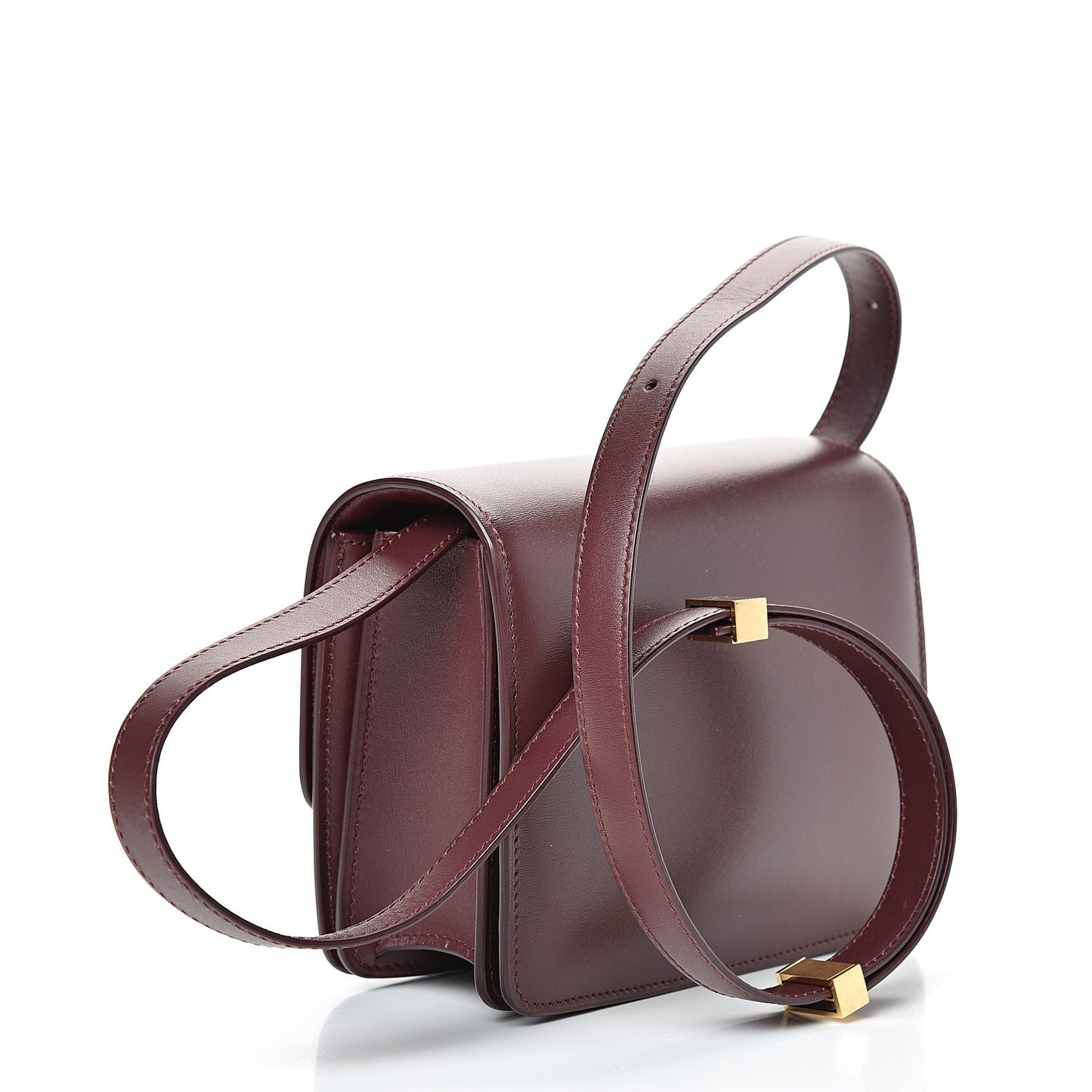 Box Calfskin Small Classic Box Flap Bag Burgundy