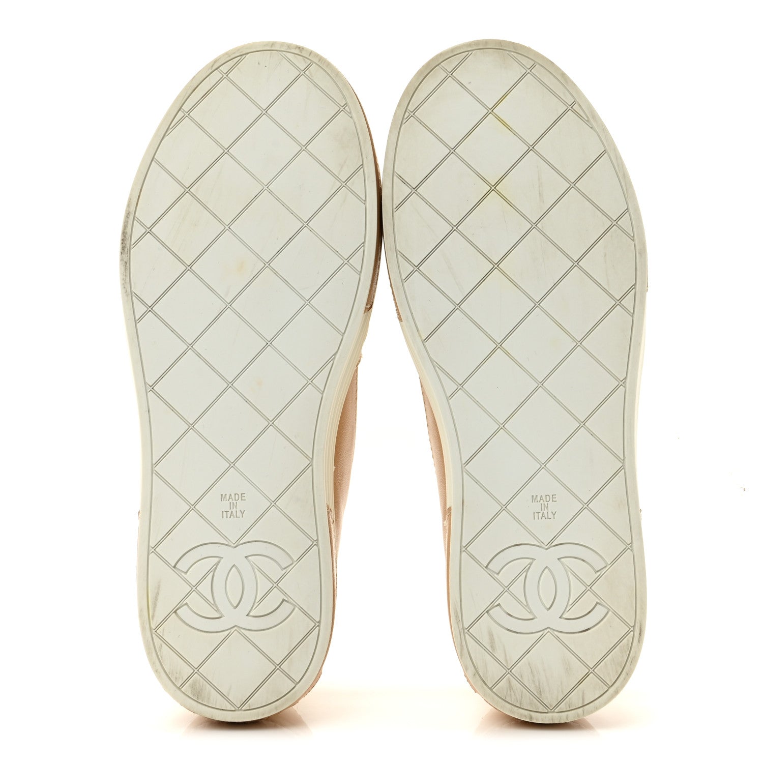 Chanel Lambskin Quilted Womens CC Stroll Sneakers 36.5 Beige 6 of 12