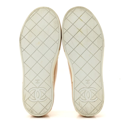 Chanel Lambskin Quilted Womens CC Stroll Sneakers 36.5 Beige 6 of 12