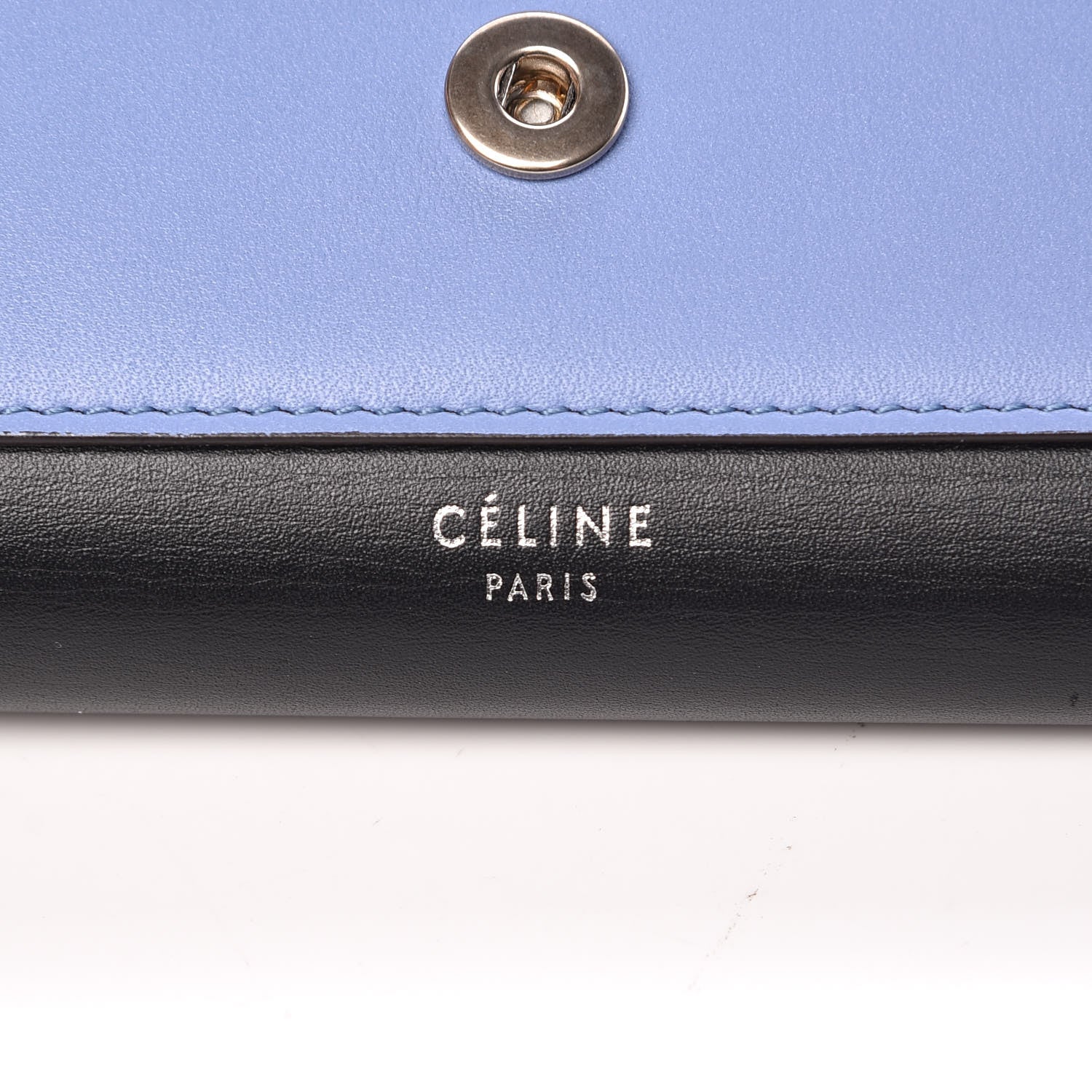 Celine Smooth Calfskin Pocket Tri-Fold Multifunction Envelope Flap Wallet Black Blue Camel 7 of 7