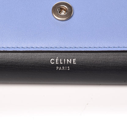 Celine Smooth Calfskin Pocket Tri-Fold Multifunction Envelope Flap Wallet Black Blue Camel 7 of 7
