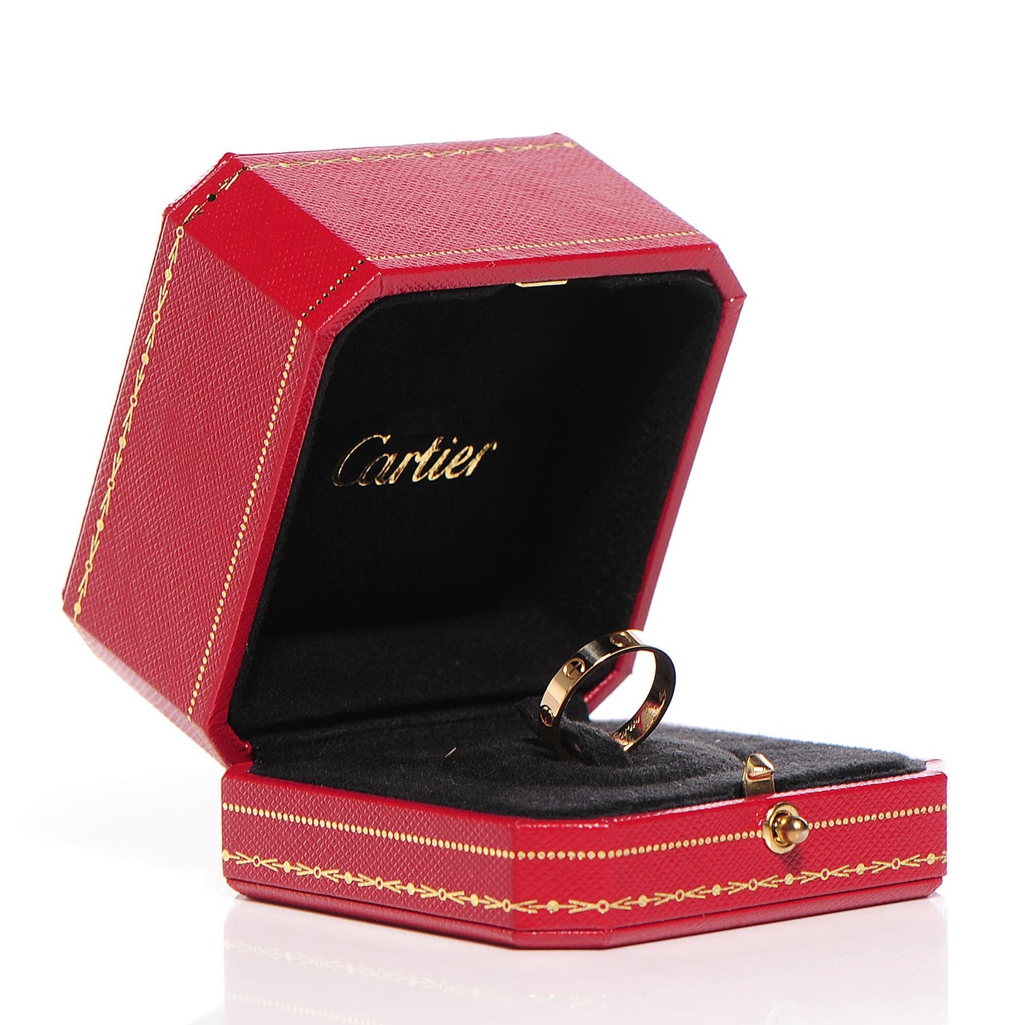 18K Yellow Gold 4mm LOVE Wedding Band Ring 54 6.75