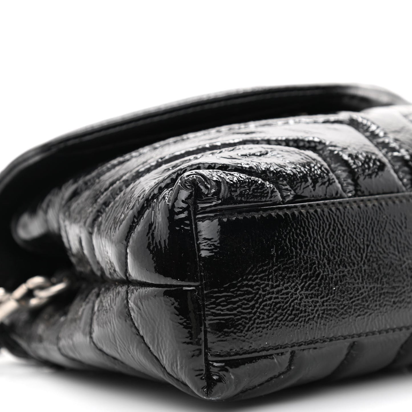 Patent Y Quilted Monogram Toy Loulou Crossbody Bag Black