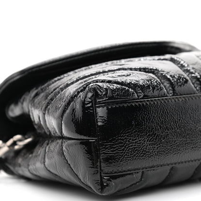 Saint Laurent Patent Y Quilted Monogram Toy Loulou Crossbody Bag Black 9 of 14