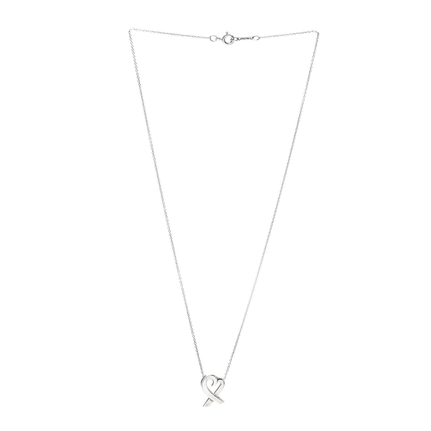 Tiffany Sterling Silver Small Paloma Picasso Loving Heart Pendant Necklace 3 of 5