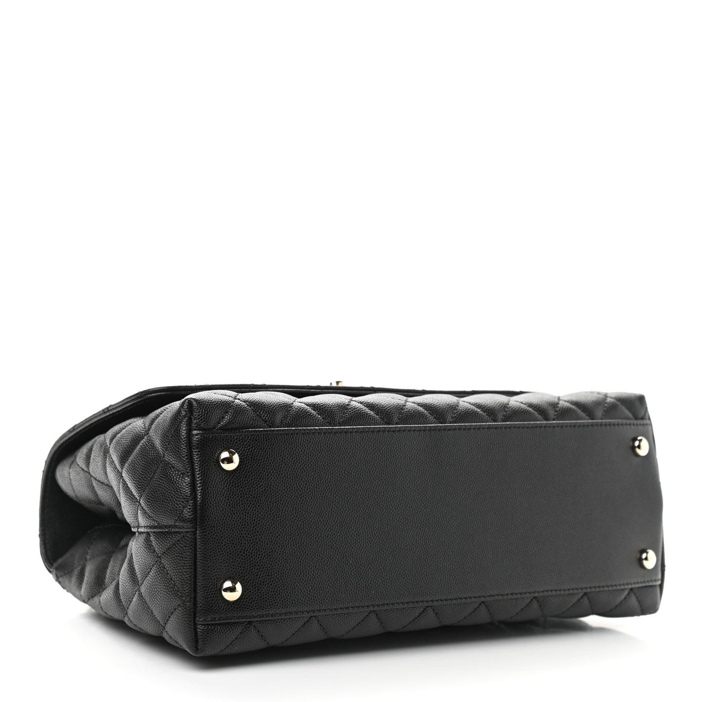 Caviar Quilted Small Coco Handle Flap Black