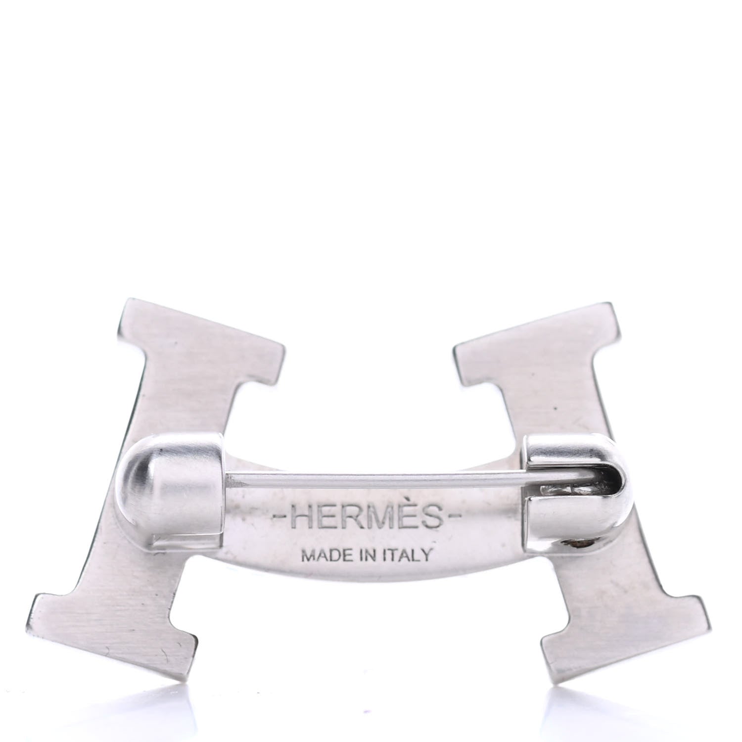 Hermes Palladium Smile H Brooch 3 of 4