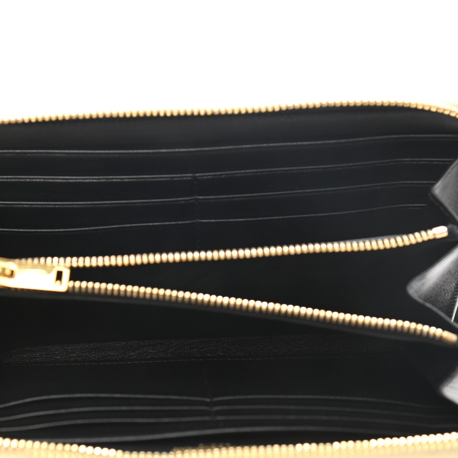Saint Laurent Calfskin Metallic Monogram Continental Zip Around Wallet Silver 5 of 7