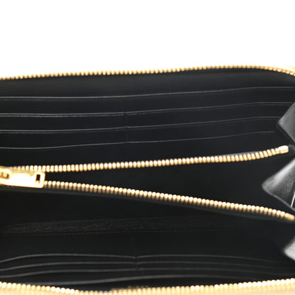 Saint Laurent Calfskin Metallic Monogram Continental Zip Around Wallet Silver 5 of 7
