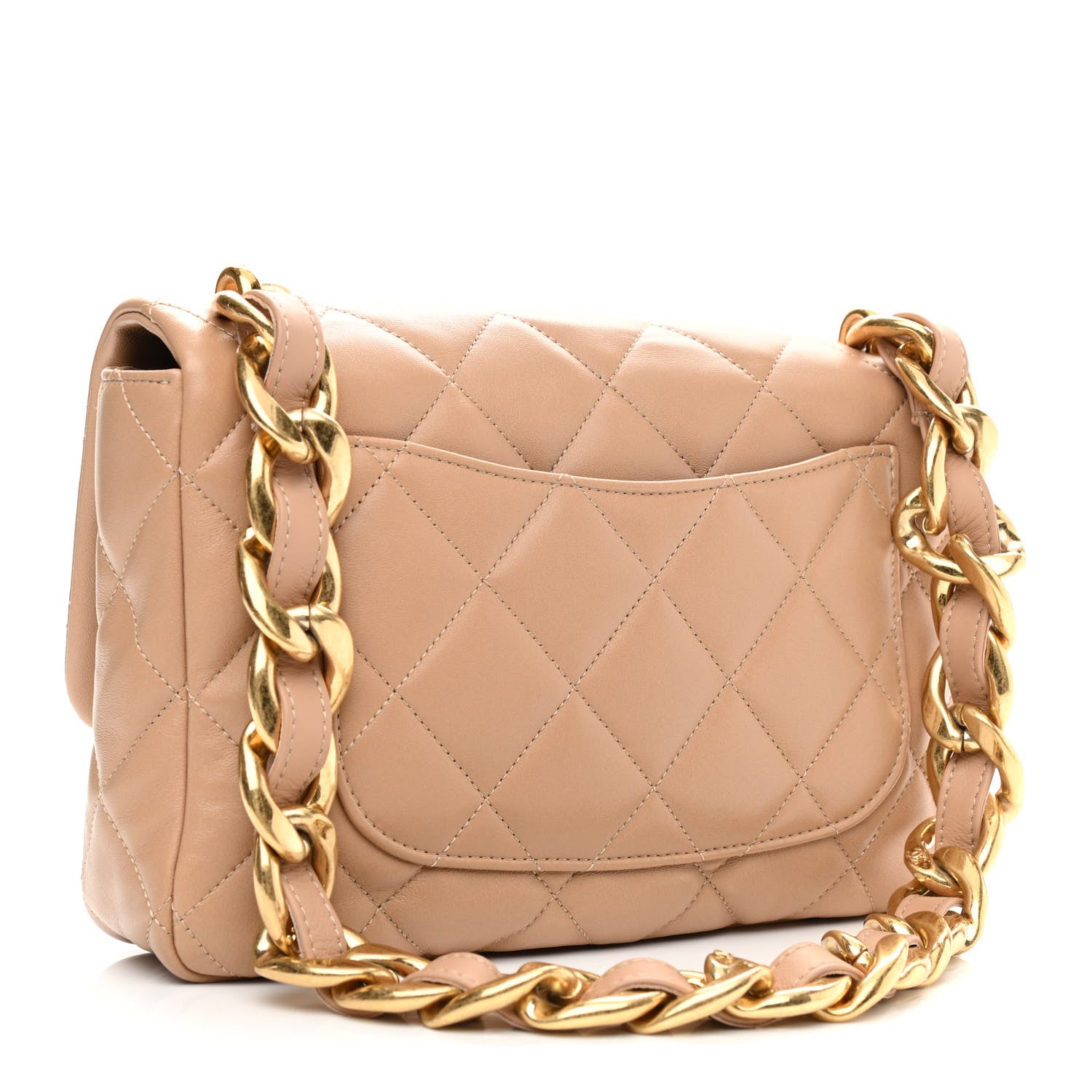 Chanel Lambskin Quilted Large CC Funky Town Flap Beige 3 of 12