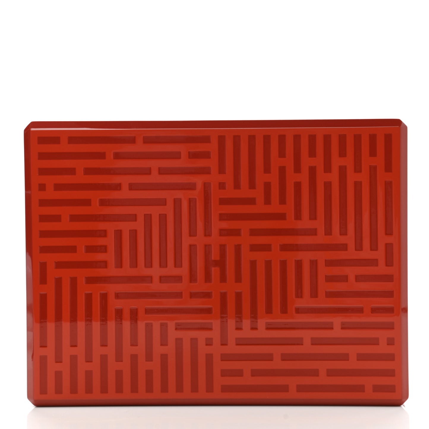 Lacquered Wood Facettes H en Dedale Jewelry Box Orange Sanguine