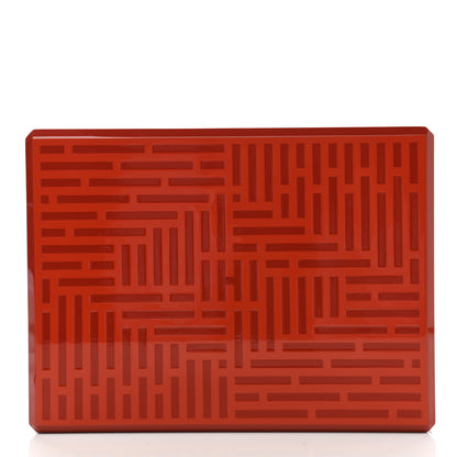 Hermes Lacquered Wood Facettes H en Dedale Jewelry Box Orange Sanguine 9 of 11