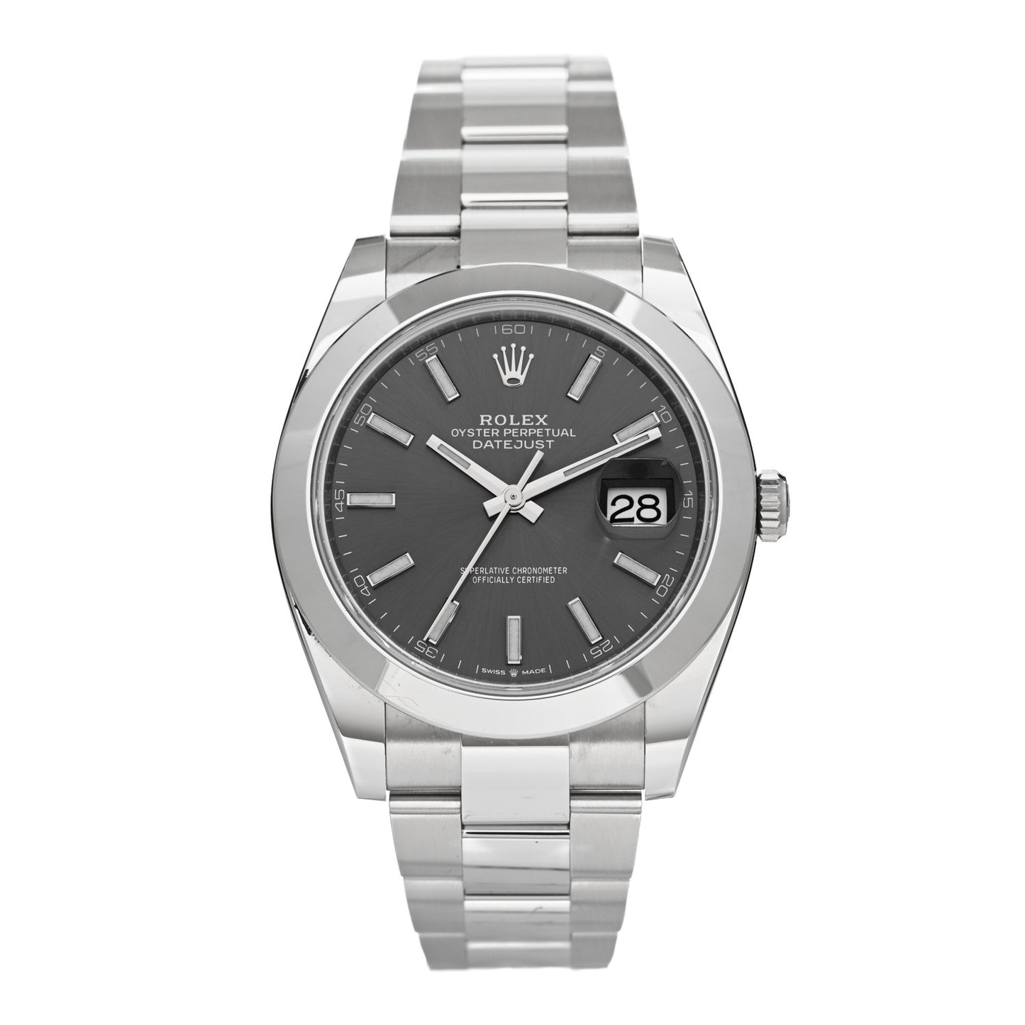 Stainless Steel 41mm Oyster Perpetual Datejust Watch Slate 126300